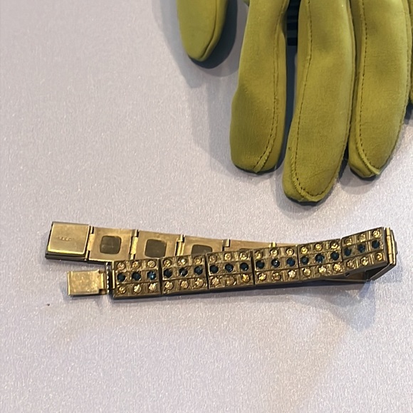 ALLCO Art Deco paste blue and clear stones Bracelet - Picture 10 of 12